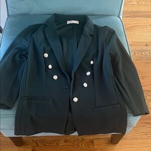 Zara Black Blazer with Silver Buttons